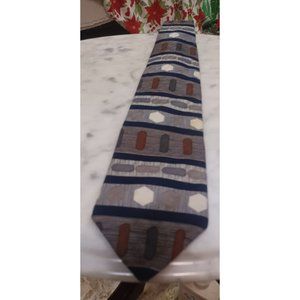 The Cotswold Collection All Silk Mens Tie Brown & Tan Geometric Design